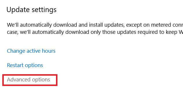 Go to advance option
