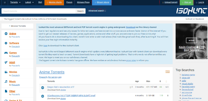 isohunt bittorrent search engine