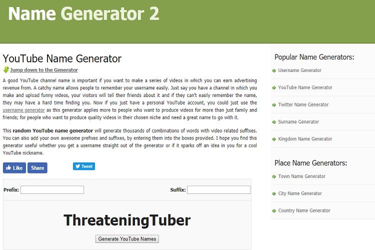 youtube name generator