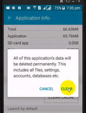 clearing up the youtube app data