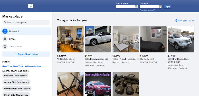 facebook marketplace sell services