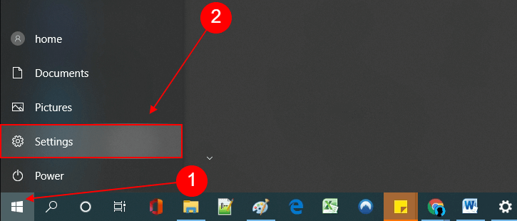 Windows 10 setting