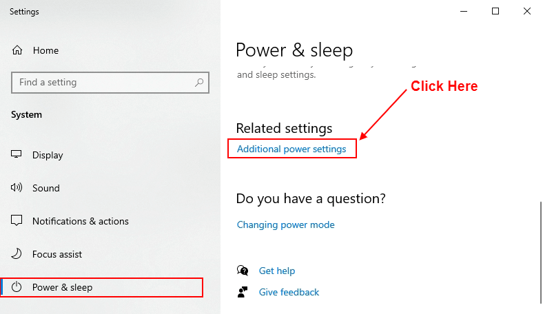 additional power settings windows 10