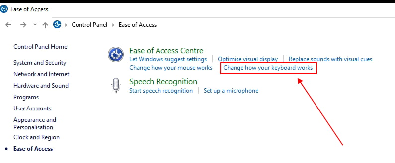 change how your keyboard works windows 10
