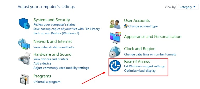 ease of access windows 10