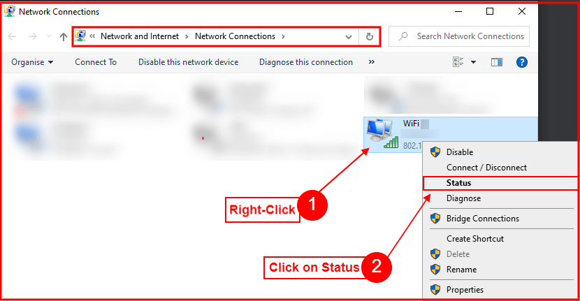 right-click on Wireless Network Adaptor