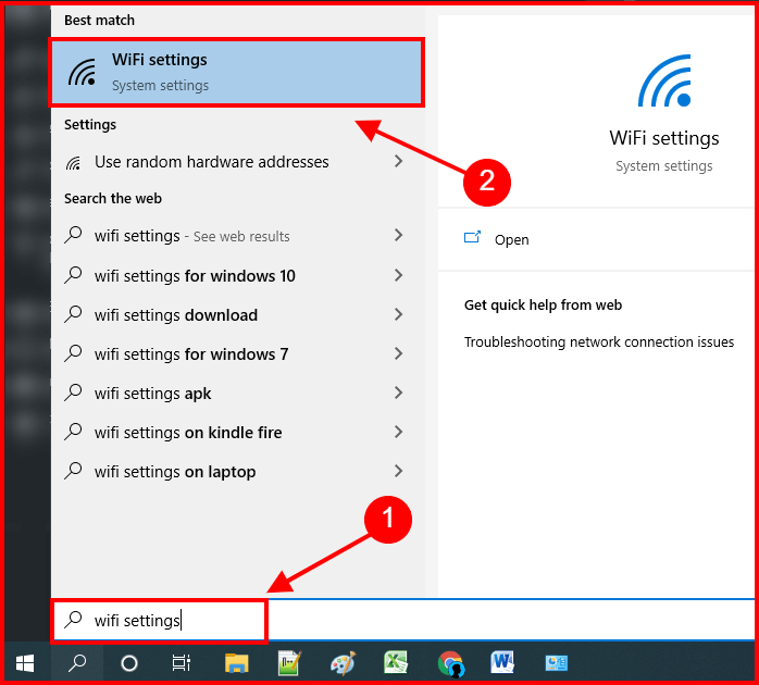 find wifi settings windows 10