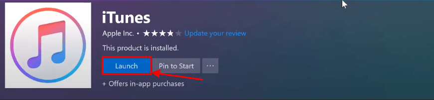 after download itunes click on launch button