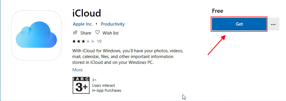 download icloud from Microsoft Store