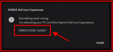 error code 0x0001