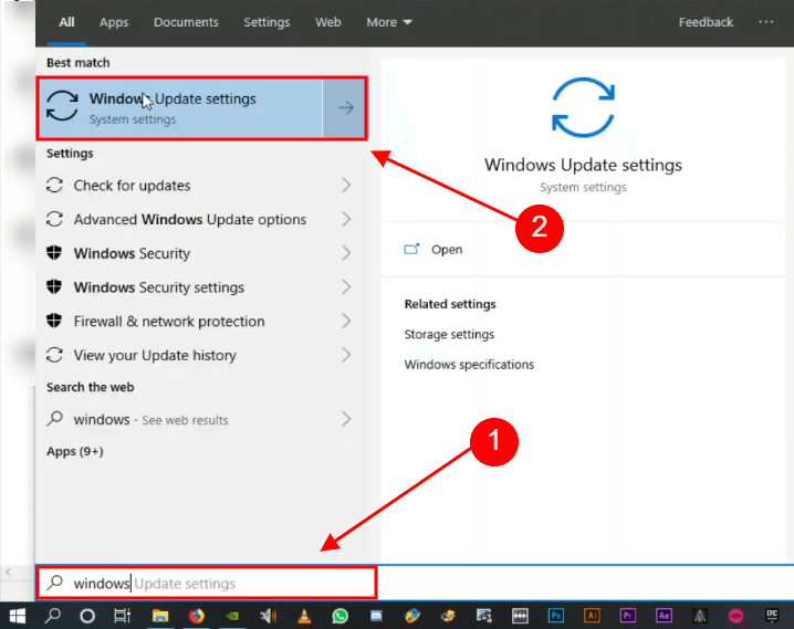 open windows update settings