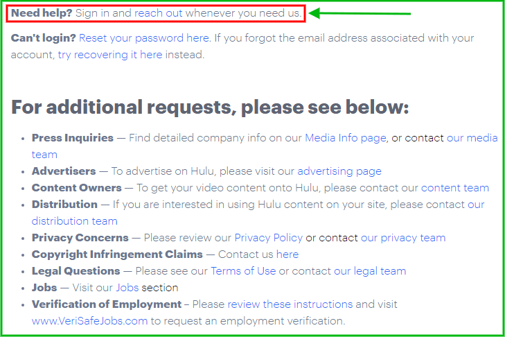 how to contact hulu support team