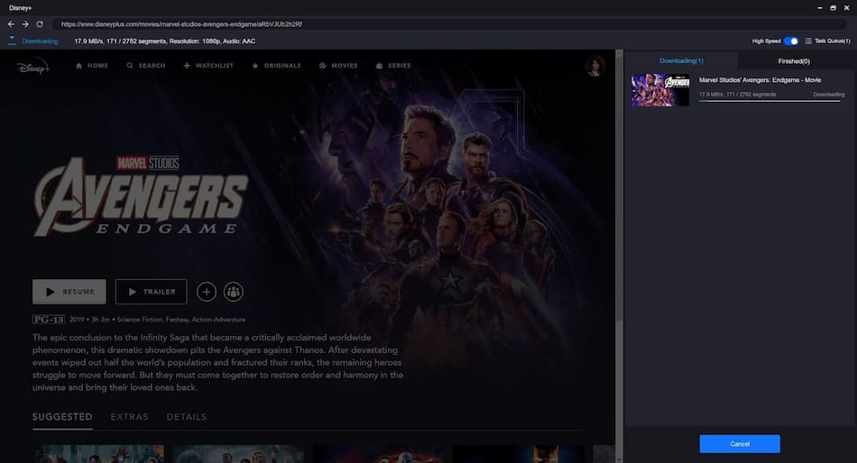 Disney Download page