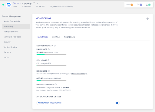 Monitoring the data