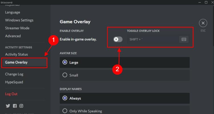 enable in game overlay discord