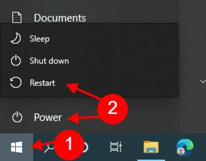 restart the computer