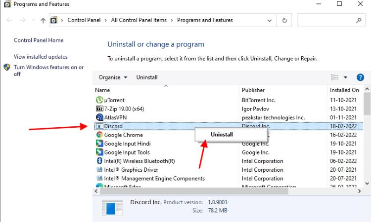 uninstall display windows 10